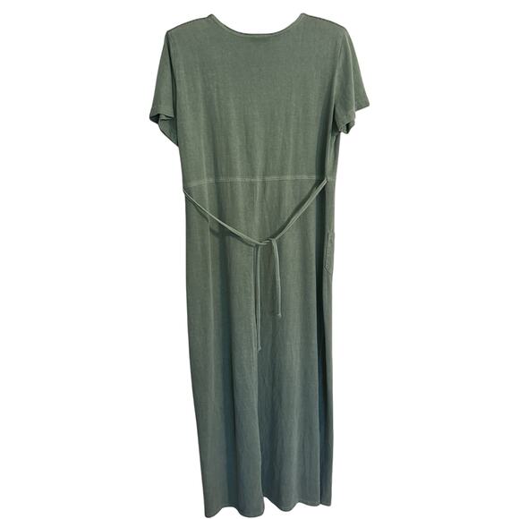 Nina Piccalino Women’s Maxi Green Dress Size 12 Tree Pockets Boho Garden Pockets - Picture 2 of 4
